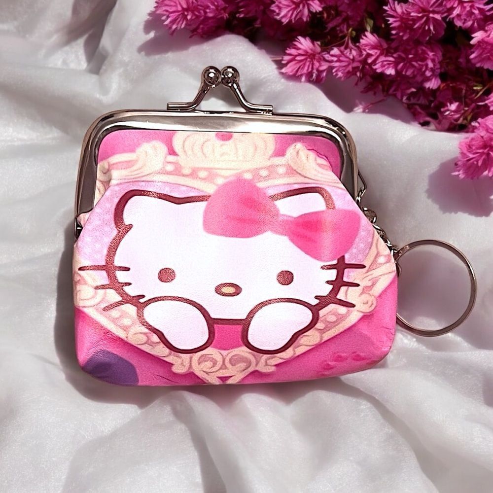 Pink Hello Kitty Heart Keychain Coin Purse NWOT